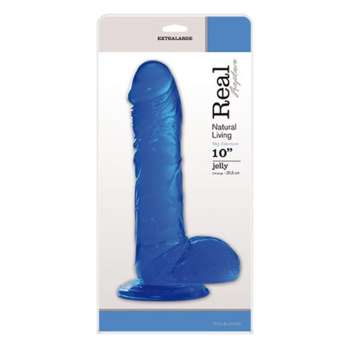 Realistyczne Dildo Fallo Jelly – Niebieskie, 25,5 cm