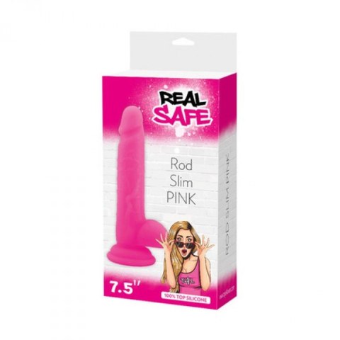 Smukłe Dildo Real Safe o Realistycznym Kształcie, Różowe