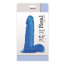 Żelowe Dildo Real Rapture, Błękitne, 16,5 cm