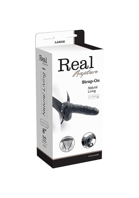 Realistyczny Dildo Strap-On Rapture 8 Hollow z Jądrami – Czarny