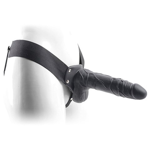 Realistyczny Dildo Strap-On Rapture 8 Hollow z Jądrami – Czarny