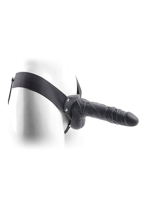 Realistyczny Dildo Strap-On Rapture 8 Hollow z Jądrami – Czarny