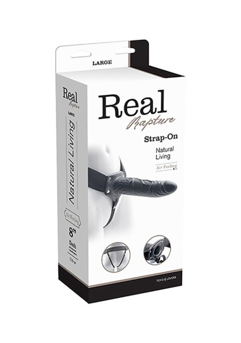 Realistyczny Dildo Strap-on Rapture 8 Black z pustym wnętrzem
