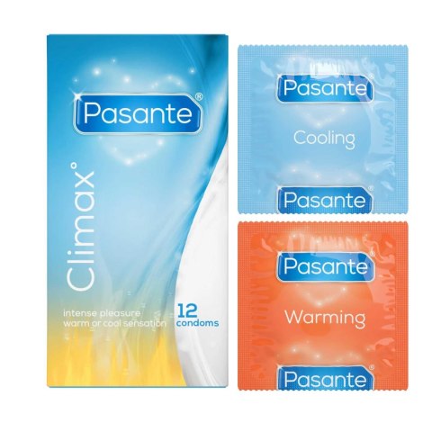 Prezerwatywy Pasante Climax – Stymulujące Rozgrzanie i Chłodzenie (12 sztuk)