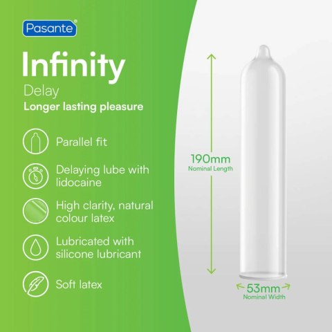 Pasante Delay/Infinity – Prezerwatywy Opóźniające, 12 szt.