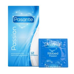 Pasante Ribbed Passion – Prążkowane prezerwatywy dla intensywnych doznań (12 sztuk)