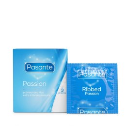 Pasante Ribbed Passion – Prezerwatywy Prążkowane, 3 sztuki