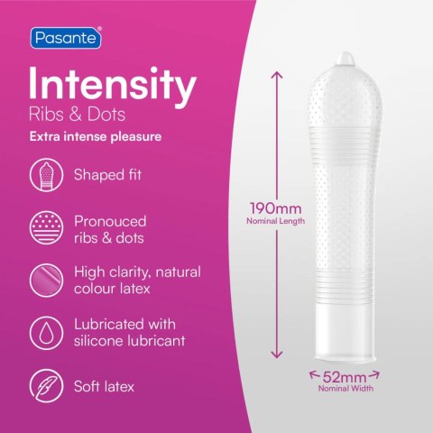 Prezerwatywy Pasante Ribs & Dots Intensity, 12 szt.