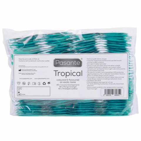 Prezerwatywy Pasante Tropical – Egzotyczna Radość w Dużym Zestawie 144 szt.