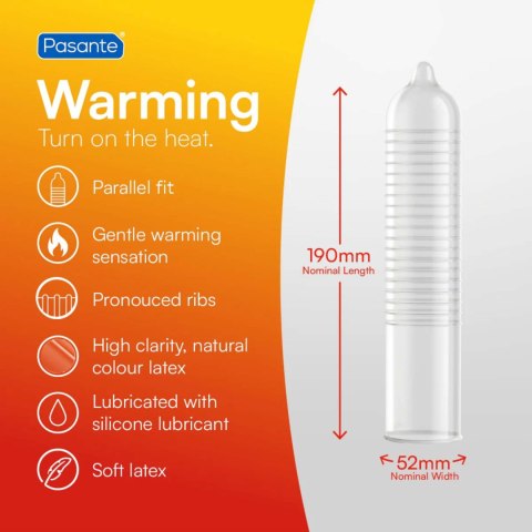 Pasante Warming – Rozgrzewające Prezerwatywy Stymulujące, Opakowanie Zbiorcze 144 szt.