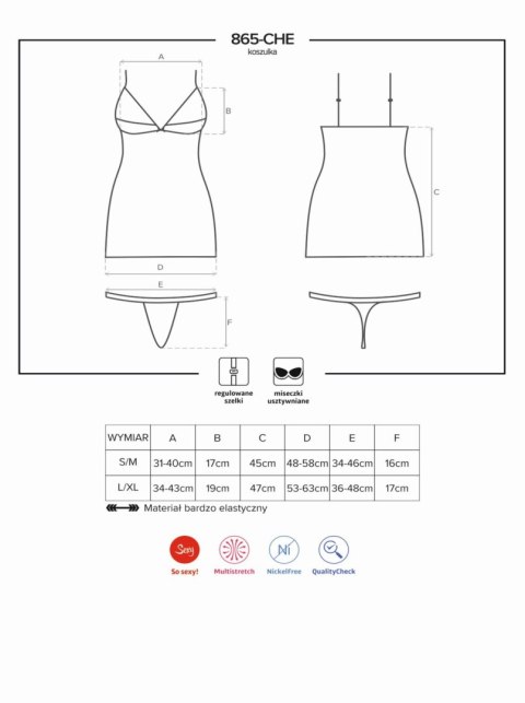 Elegancki komplet bielizny: Koszulka i stringi S/M