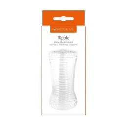 Me You Us Ripple Dual End Stroker – Przezroczysty Masturbator Męski z Falistą Teksturą