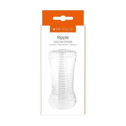 Me You Us Ripple Dual End Stroker – Przezroczysty Masturbator Męski z Falistą Teksturą