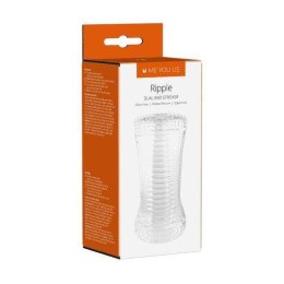 Me You Us Ripple Dual End Stroker – Przezroczysty Masturbator Męski z Falistą Teksturą