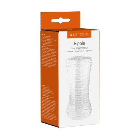 Me You Us Ripple Dual End Stroker – Przezroczysty Masturbator Męski z Falistą Teksturą