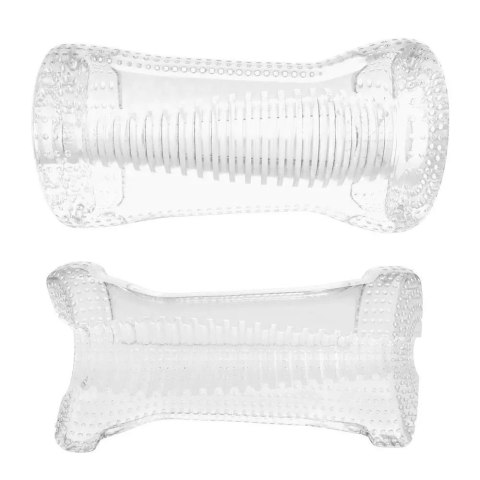 Me You Us Ripple Dual End Stroker – Przezroczysty Masturbator Męski z Falistą Teksturą
