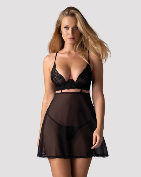 Zmysłowy komplet Nutris: Babydoll i stringi (XL/2XL)