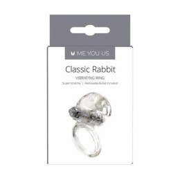 Wibrujący Pierścień na Penisa z Stymulatorem Łechtaczki Me You Us Classic Rabbit Transparentny