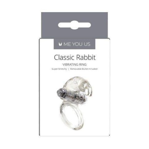 Wibrujący Pierścień na Penisa z Stymulatorem Łechtaczki Me You Us Classic Rabbit Transparentny