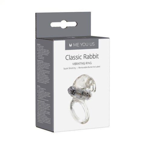 Wibrujący Pierścień na Penisa z Stymulatorem Łechtaczki Me You Us Classic Rabbit Transparentny