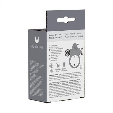 Wibrujący Pierścień na Penisa z Stymulatorem Łechtaczki Me You Us Classic Rabbit Transparentny