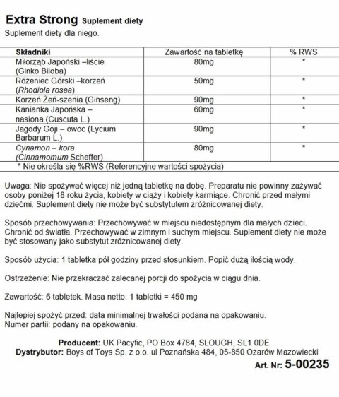 Suplement Diety Extra Strong - 6 Kapsułek