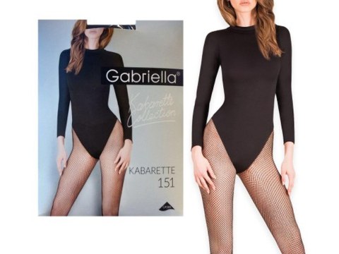Zmysłowe Rajstopy Kabaretki Gabriella 151 Czarne S/M