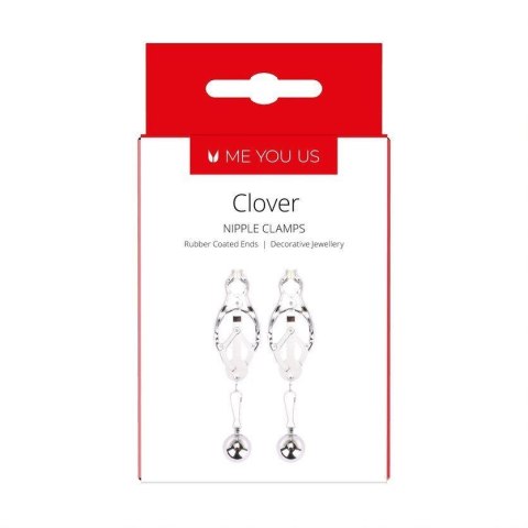 Me You Us Clover - Srebrne zaciski na sutki