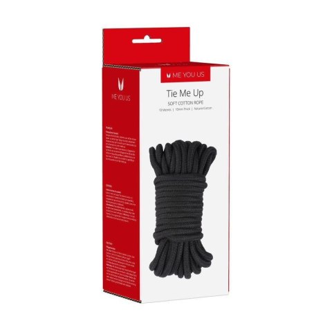 Me You Us Tie Me Up – Zmysłowa Lina do Wiązań, Czarna 10m