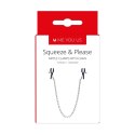 Eleganckie Klipsy na Sutki Squeeze & Please z Łańcuszkiem – Srebrne