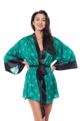 ASTER ROBE GREEN S/M - Szlafrok z Satyny w Kolorze Zielonym