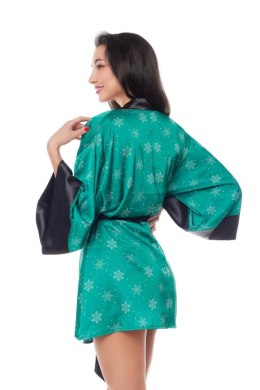 ASTER ROBE GREEN S/M - Szlafrok z Satyny w Kolorze Zielonym