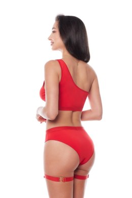 Czerwony Komplet Bielizny Giselle (Top, Figi & Harness) XXL/XXXL