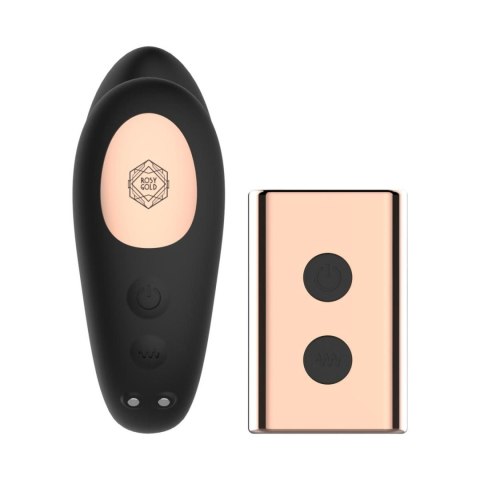 Rosy Gold – Wibrator w Kształcie Litery C z Luksusowym Etui do Ładowania – Czarny
