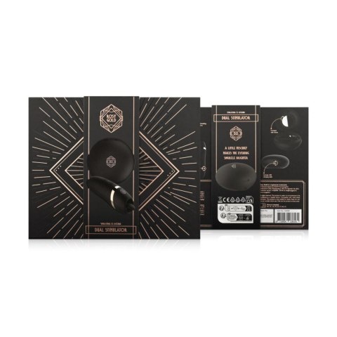 Rosy Gold - Stymulator Zmysłowych Pieszczot z Luksusowym Etui Ładującym - Czarny
