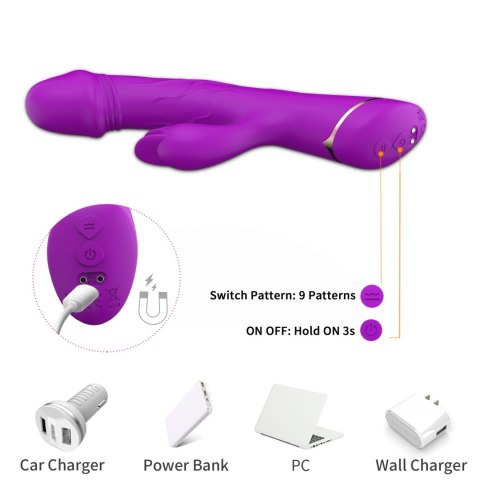Rubberco Purple – Wibrator Króliczek z 2 Silnikami i 9 Programami Wibracji