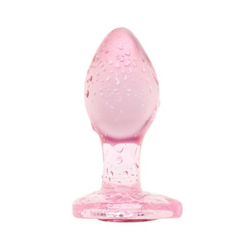 Szklany Korek Analny z Bazą w Kształcie Serca - 7 cm