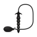 Pompowany Korek Analny z Pompką, 20 cm - Czarny