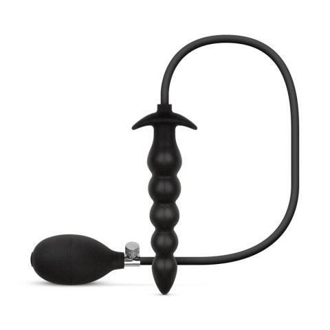 Pompowany Korek Analny z Pompką, 20 cm - Czarny