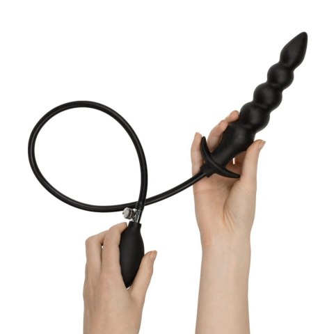 Pompowany Korek Analny z Pompką, 20 cm - Czarny