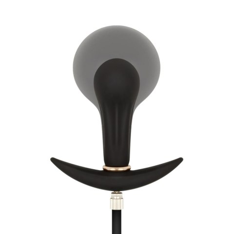 Pompowany korek analny z pompką, 8 cm, czarny
