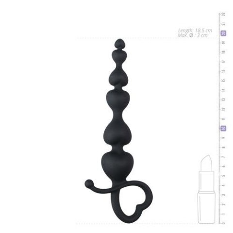 Elegancki Czarny Korek Analny z Uchwytem w Kształcie Serca