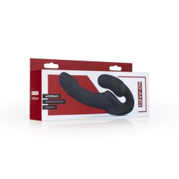 No-Parts – Dildo Morgan: strap-on bez uprzęży dla dwojga – 22 cm – Czarne