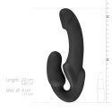 No-Parts – Dildo Morgan: strap-on bez uprzęży dla dwojga – 22 cm – Czarne