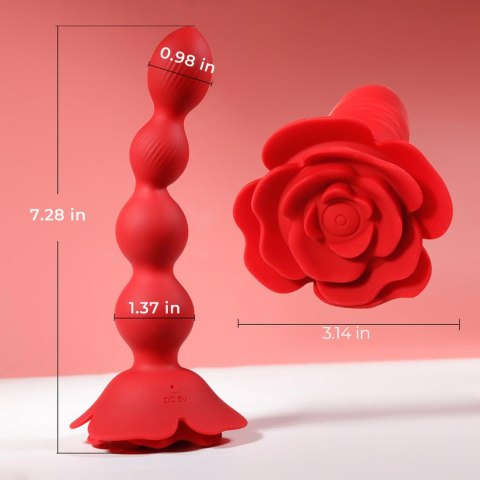 Wibrujące Koraliki Analne Rose z Obrotową Stymulacją