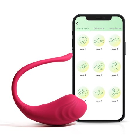 Wibrujące jajeczko z aplikacją App Love Egg Czerwone