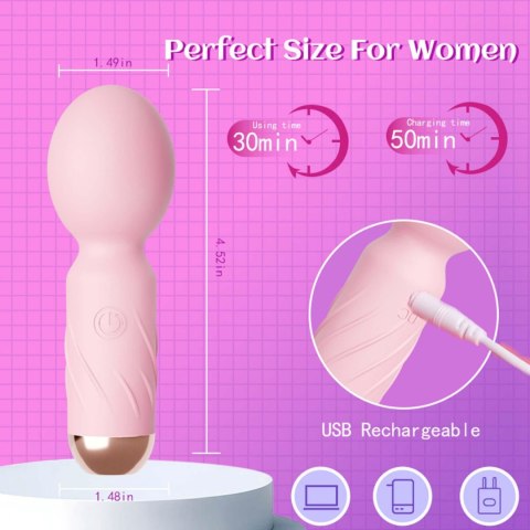 Urocza Różowa Mini Różdżka Wibracyjna