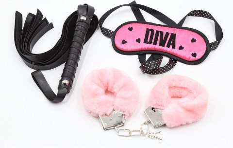 Gorączka Fetyszu - Zestaw Bondage (3 elementy) - Różowo-Czarny