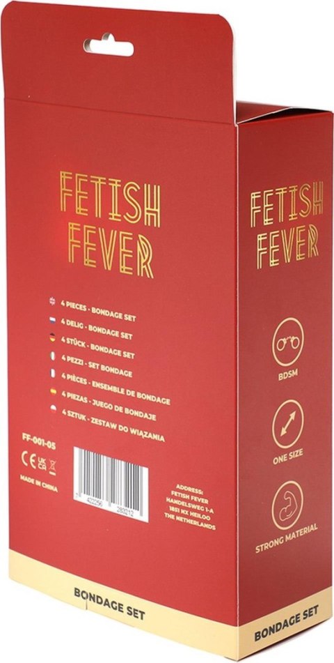 Zestaw Bondage Fetish Fever - 4 Elementy - Czarny
