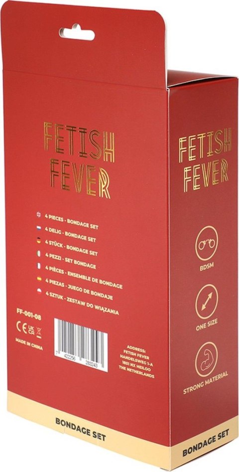 Zmysłowy Zestaw BDSM Fetish Fever – 4 Elementy w Czerwieni